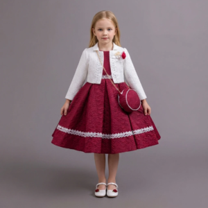 Quilted Flower Girl Dress with Matching Crossbody Bag