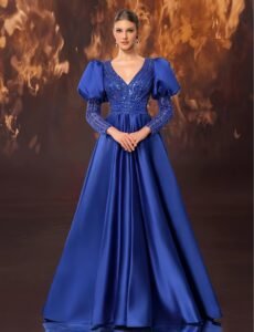 Off-Shoulder Satin Gown